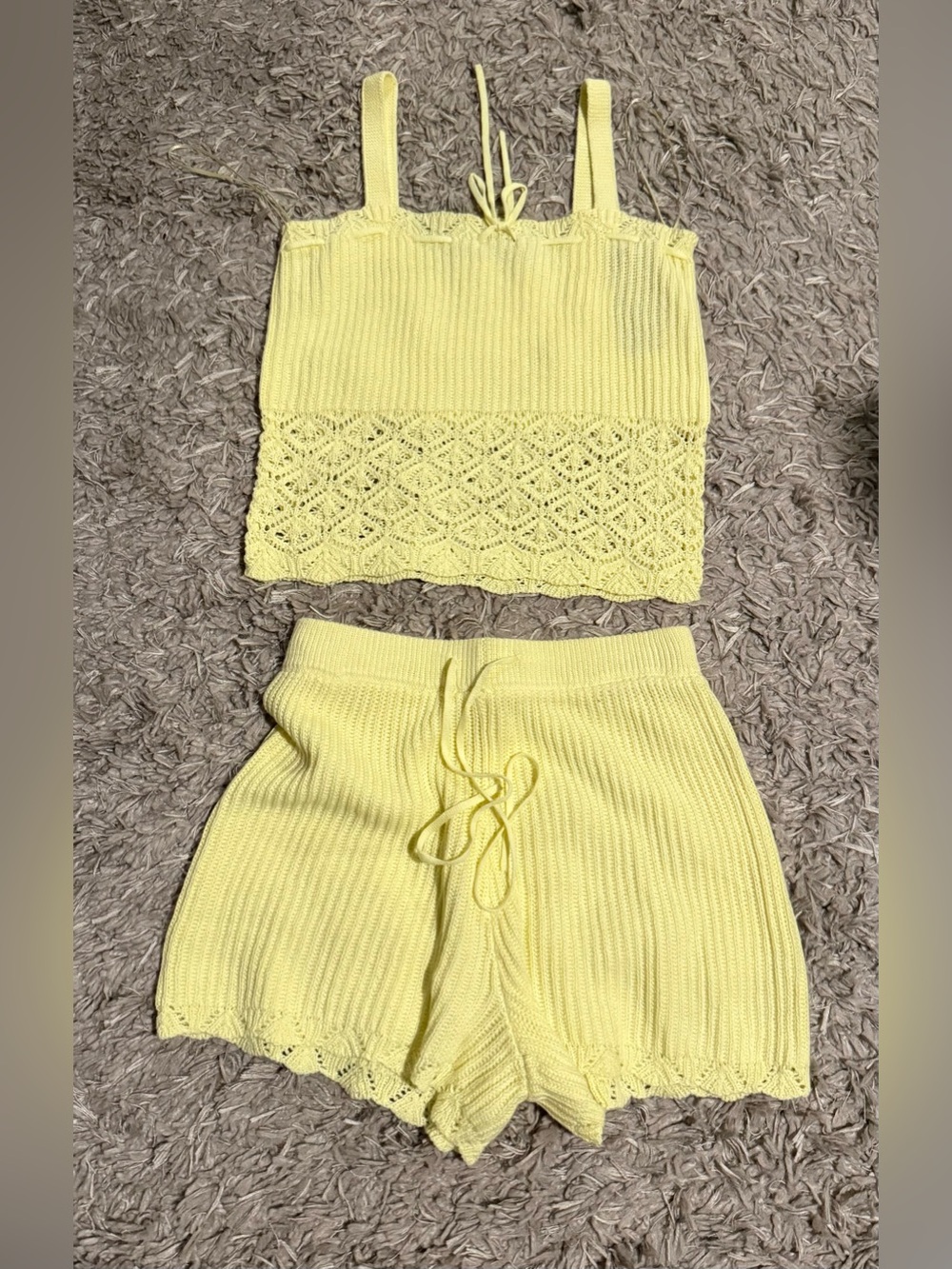 Ladies yellow matching set